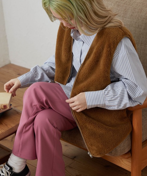 WEGO（ウィゴー）の「WEGO/ファーボアベスト（ベスト・レディース・ベージュ/キャメル・FREE）」の6枚目の写真