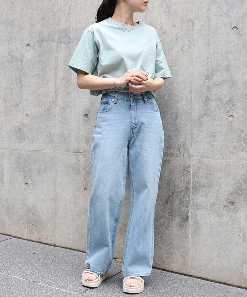 EDWIN(エドウィン)の「【EDWIN】ポケットTシャツ(Tシャツ/カットソー・レディース・ライム・L)」の4枚目の写真