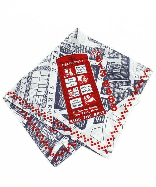 RNA（アールエヌエー）の「E4869  PINK MOTELバンダナ（バンダナ/スカーフ・レディース・ネイビー/ボルドー・FREE）」の4枚目の写真