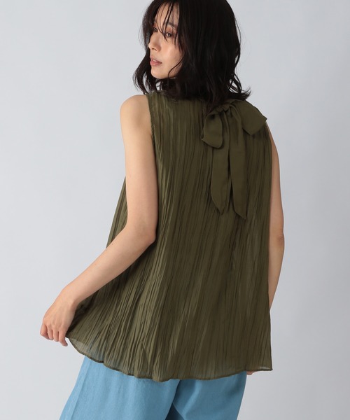 BARNYARDSTORM(バンヤードストーム)の「BARNYARDSTORM / バックリボンシアーブラウス(シャツ/ブラウス・レディース・ブラック/カーキ・FREE)」の11枚目の写真