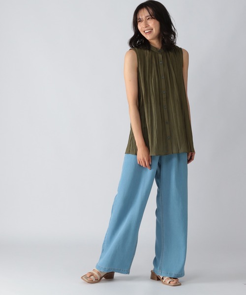 BARNYARDSTORM(バンヤードストーム)の「BARNYARDSTORM / バックリボンシアーブラウス(シャツ/ブラウス・レディース・ブラック/カーキ・FREE)」の13枚目の写真