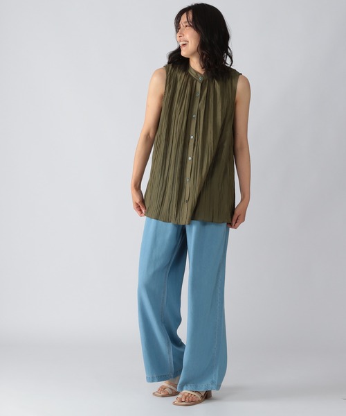 BARNYARDSTORM(バンヤードストーム)の「BARNYARDSTORM / バックリボンシアーブラウス(シャツ/ブラウス・レディース・ブラック/カーキ・FREE)」の6枚目の写真