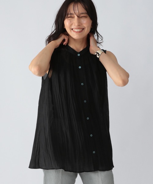 BARNYARDSTORM(バンヤードストーム)の「BARNYARDSTORM / バックリボンシアーブラウス(シャツ/ブラウス・レディース・ブラック/カーキ・FREE)」の7枚目の写真