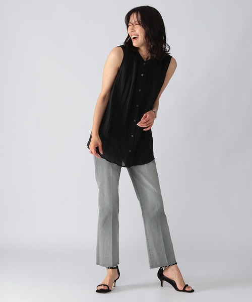 BARNYARDSTORM(バンヤードストーム)の「BARNYARDSTORM / バックリボンシアーブラウス(シャツ/ブラウス・レディース・ブラック/カーキ・FREE)」の10枚目の写真