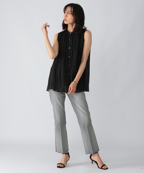 BARNYARDSTORM(バンヤードストーム)の「BARNYARDSTORM / バックリボンシアーブラウス(シャツ/ブラウス・レディース・ブラック/カーキ・FREE)」の4枚目の写真
