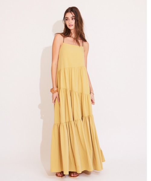 ALEXIA STAM（アリシアスタン）の「Tiered Dress /ティアードドレス（ワンピース・レディース・ブラック/イエロー/グリーン系その他・FREE）」の3枚目の写真