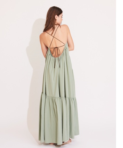 ALEXIA STAM（アリシアスタン）の「Tiered Dress /ティアードドレス（ワンピース・レディース・ブラック/イエロー/グリーン系その他・FREE）」の4枚目の写真