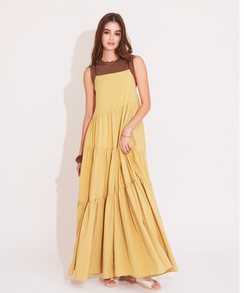 ALEXIA STAM（アリシアスタン）の「Tiered Dress /ティアードドレス（ワンピース・レディース・ブラック/イエロー/グリーン系その他・FREE）」の7枚目の写真