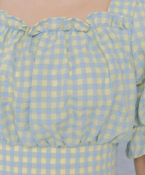 ems excite（エムズエキサイト）の「BリボンカラーギンガムBL（シャツ/ブラウス・レディース・パープル系その他2/イエロー系その他2/オレンジ系その他2・FREE）」の13枚目の写真