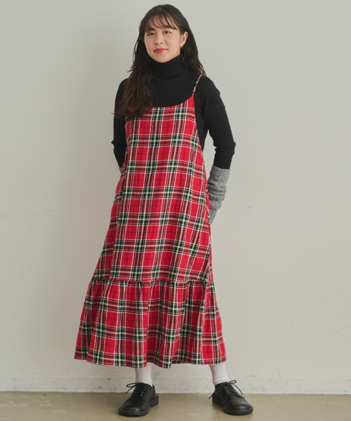 MERLOT（メルロー）の「チェックキャミワンピース（ワンピース・レディース・イエロー/グリーン/レッド・FREE）」の7枚目の写真