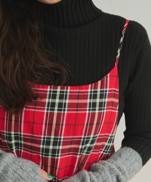 MERLOT（メルロー）の「チェックキャミワンピース（ワンピース・レディース・イエロー/グリーン/レッド・FREE）」の12枚目の写真