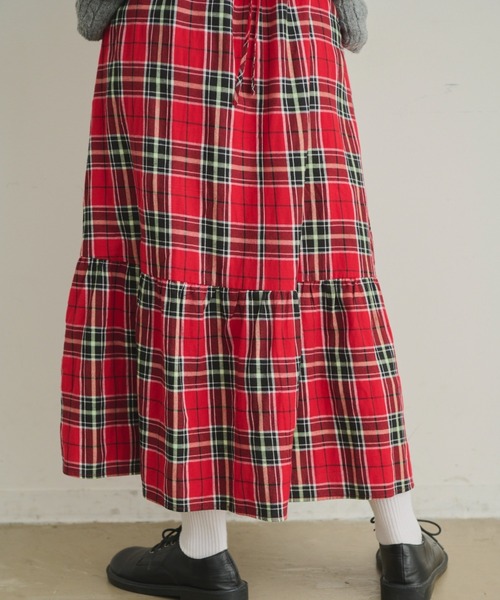 MERLOT（メルロー）の「チェックキャミワンピース（ワンピース・レディース・イエロー/グリーン/レッド・FREE）」の13枚目の写真