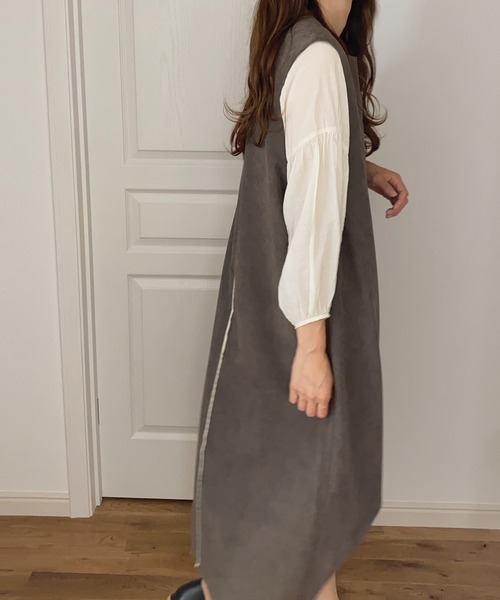 LAUIR(ラウアー)の「2wayロング配色ラインジレワンピース(ワンピース・レディース・ブラック/ダークブラウン/ブラウン/グレー・MEDIUM/LARGE/SMALL)」の10枚目の写真