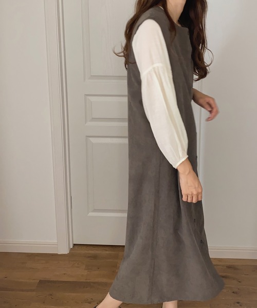 LAUIR(ラウアー)の「2wayロング配色ラインジレワンピース(ワンピース・レディース・ブラック/ダークブラウン/ブラウン/グレー・MEDIUM/LARGE/SMALL)」の17枚目の写真