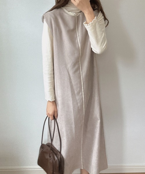 LAUIR(ラウアー)の「2wayロング配色ラインジレワンピース(ワンピース・レディース・ブラック/ダークブラウン/ブラウン/グレー・MEDIUM/LARGE/SMALL)」の19枚目の写真