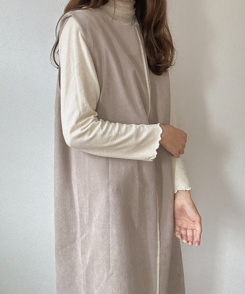 LAUIR(ラウアー)の「2wayロング配色ラインジレワンピース(ワンピース・レディース・ブラック/ダークブラウン/ブラウン/グレー・MEDIUM/LARGE/SMALL)」の21枚目の写真