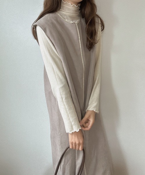 LAUIR(ラウアー)の「2wayロング配色ラインジレワンピース(ワンピース・レディース・ブラック/ダークブラウン/ブラウン/グレー・MEDIUM/LARGE/SMALL)」の22枚目の写真