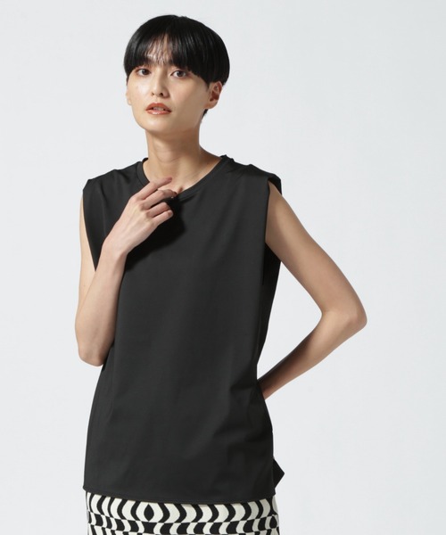 DROIT BELLO（ドロイトベロ）の「DROIT BELLO(ドロイトベロ) エステルジャージープルオーバー（Tシャツ/カットソー・レディース・ブラック/ホワイト系2・F）」の2枚目の写真