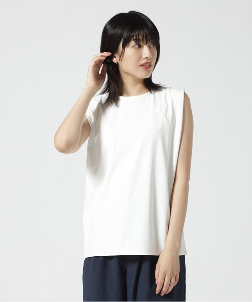 DROIT BELLO（ドロイトベロ）の「DROIT BELLO(ドロイトベロ) エステルジャージープルオーバー（Tシャツ/カットソー・レディース・ブラック/ホワイト系2・F）」の5枚目の写真