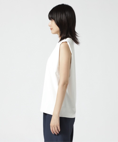 DROIT BELLO（ドロイトベロ）の「DROIT BELLO(ドロイトベロ) エステルジャージープルオーバー（Tシャツ/カットソー・レディース・ブラック/ホワイト系2・F）」の6枚目の写真