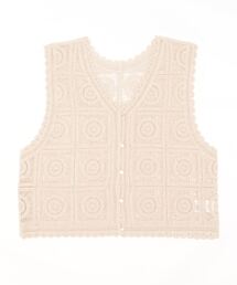 Lugnoncure | 前開きクロシェ編みベスト(ベスト)