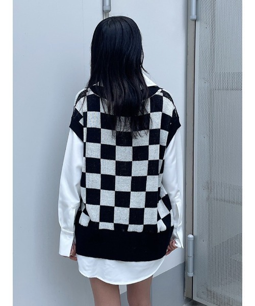 ENVYM(アンビー)の「ニットドッキングSH(シャツ/ブラウス・レディース・ホワイト/ブラック/ブラウン・FREE)」の10枚目の写真