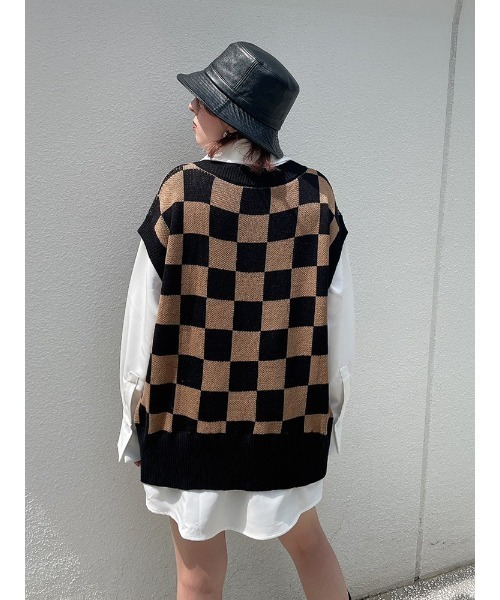 ENVYM(アンビー)の「ニットドッキングSH(シャツ/ブラウス・レディース・ホワイト/ブラック/ブラウン・FREE)」の8枚目の写真