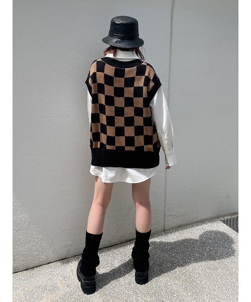 ENVYM(アンビー)の「ニットドッキングSH(シャツ/ブラウス・レディース・ホワイト/ブラック/ブラウン・FREE)」の22枚目の写真