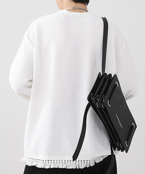 WESTBOY（ウエストボーイ）の「ルーズシルエットフリンジロンTEE WO22WTP02【WB ORIGINALS】（Tシャツ/カットソー・メンズ・ブラック/ホワイト・M/XL/L）」の6枚目の写真