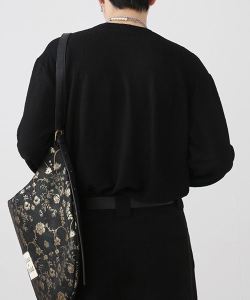 WESTBOY（ウエストボーイ）の「ルーズシルエットフリンジロンTEE WO22WTP02【WB ORIGINALS】（Tシャツ/カットソー・メンズ・ブラック/ホワイト・M/XL/L）」の9枚目の写真