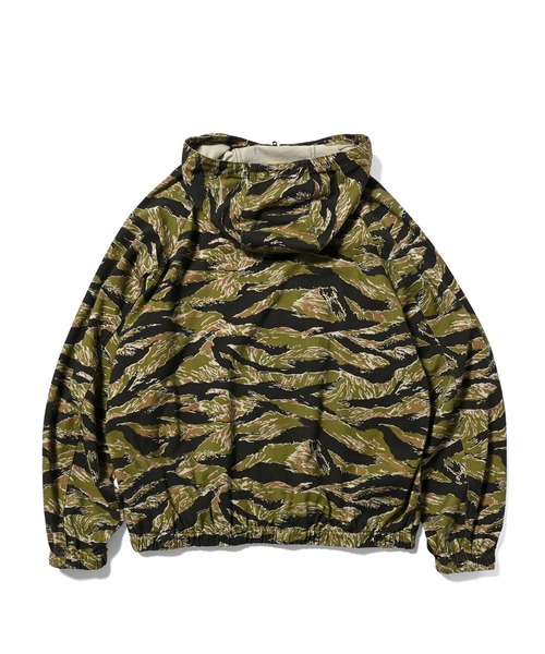 Lafayette 総柄　アートプリント ナイロンジャケット L Free girl ナイロン ジャケット M~ ブルー 総柄 花柄 ブルゾン