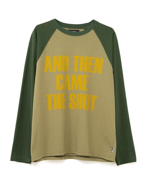 MYne(マイン)の「THE SHOT Printed LTS(Tシャツ/カットソー・メンズ・ブラック/パープル/カーキ・M/L/S)」の2枚目の写真