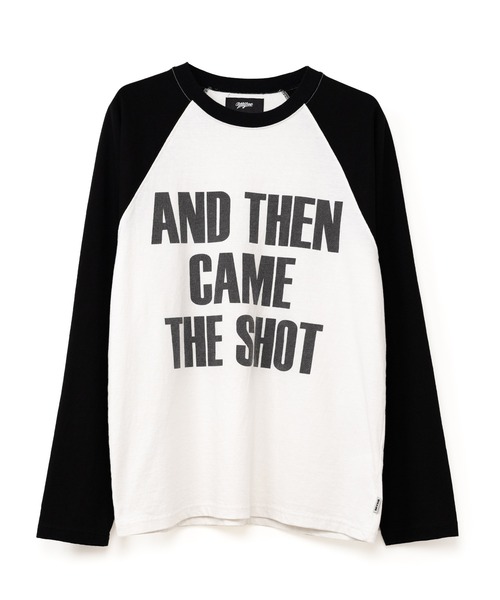 MYne(マイン)の「THE SHOT Printed LTS(Tシャツ/カットソー・メンズ・ブラック/パープル/カーキ・M/L/S)」の1枚目の写真