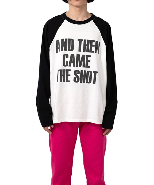 MYne(マイン)の「THE SHOT Printed LTS(Tシャツ/カットソー・メンズ・ブラック/パープル/カーキ・M/L/S)」の4枚目の写真