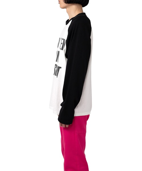 MYne(マイン)の「THE SHOT Printed LTS(Tシャツ/カットソー・メンズ・ブラック/パープル/カーキ・M/L/S)」の5枚目の写真