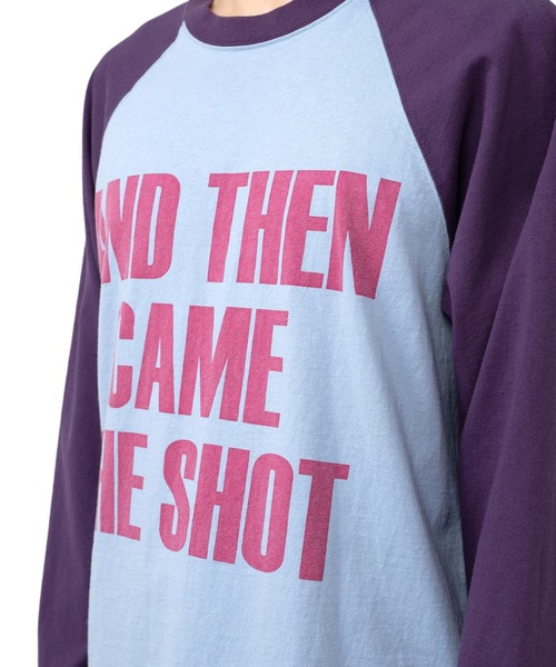 MYne(マイン)の「THE SHOT Printed LTS(Tシャツ/カットソー・メンズ・ブラック/パープル/カーキ・M/L/S)」の13枚目の写真