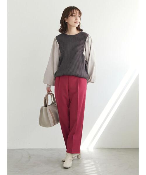 Furryrate（ファーリーレート）の「・furry rate ボリュームスリーブリブニット（ニット/セーター・レディース・アイボリー/ピンク/チャコールグレー/ブラック・FREE）」の6枚目の写真