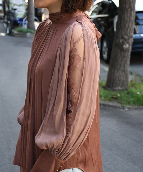 STAIR（ステア）の「【STAIR】レーススリーブブラウス（シャツ/ブラウス・レディース・ブラウン・FREE）」の15枚目の写真