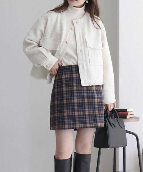 fredy emue(フレディエミュ)の「チェック柄ミニスカート(スカート・レディース・ベージュ系その他/ブルー系その他・38/36)」の12枚目の写真