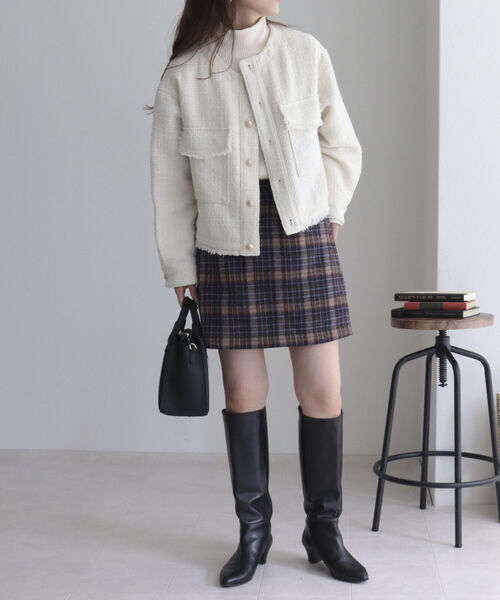 fredy emue(フレディエミュ)の「チェック柄ミニスカート(スカート・レディース・ベージュ系その他/ブルー系その他・38/36)」の7枚目の写真