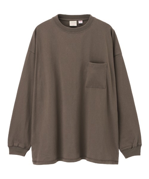 ブッチャープロダクツ 胸ポケット付き 長袖 カットソー size 40 セール】袖リブビッグシルエット 胸ポケット付きロングスリーブT
