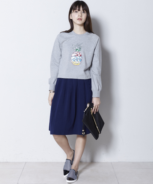 Markus Lupfer （マーカスルプファー）の「Markus Lupfer パイナップルモチーフスエット（スウェット・レディース・ライトグレー・SMALL）」の12枚目の写真