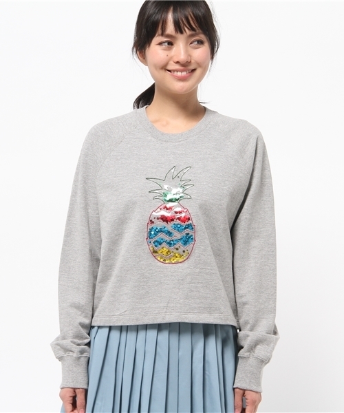 Markus Lupfer （マーカスルプファー）の「Markus Lupfer パイナップルモチーフスエット（スウェット・レディース・ライトグレー・SMALL）」の10枚目の写真