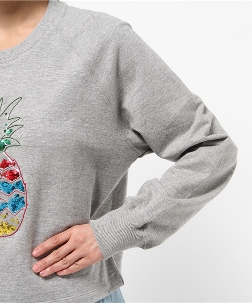 Markus Lupfer （マーカスルプファー）の「Markus Lupfer パイナップルモチーフスエット（スウェット・レディース・ライトグレー・SMALL）」の6枚目の写真