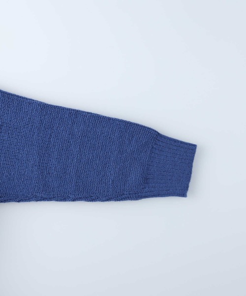 HONEYSUCKLE ROSE（ハニーサックルローズ）の「【HONEYSUCKLE ROSE】畦編みＶネックニット（ニット/セーター・レディース・ブラック/ブルー/ベージュ・L/M）」の7枚目の写真