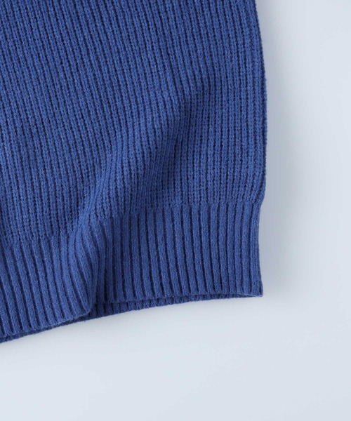 HONEYSUCKLE ROSE（ハニーサックルローズ）の「【HONEYSUCKLE ROSE】畦編みＶネックニット（ニット/セーター・レディース・ブラック/ブルー/ベージュ・L/M）」の8枚目の写真