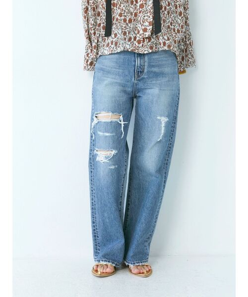 Ungrid(アングリッド)の「ハイウエストルーズクラッシュストレートデニム(デニムパンツ・レディース・ブルー・24inch/25inch/26inch)」の10枚目の写真