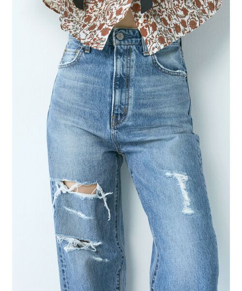 Ungrid(アングリッド)の「ハイウエストルーズクラッシュストレートデニム(デニムパンツ・レディース・ブルー・24inch/25inch/26inch)」の12枚目の写真