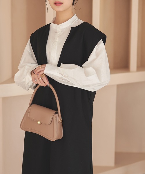 Isn't She?(イズントシー)の「キーネックフレンチスリーブロングワンピース(ワンピース・レディース・ベージュ/ブラウン/ブラック・FREE)」の18枚目の写真