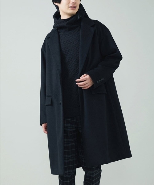 a.v.v(アーヴェヴェ)の「【S-XXL】ワイドシルエットチェスターコート(チェスターコート・メンズ・ブラック/サンドベージュ/ブラウン・48/46/50/52/44)」の2枚目の写真